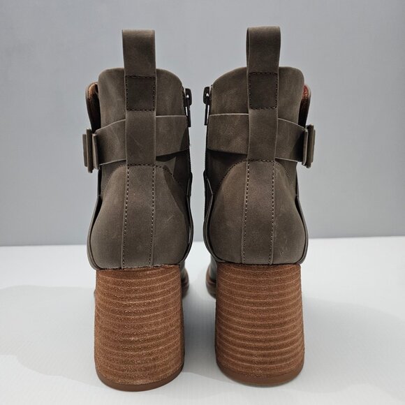 NEW Korks Kork Ease Shyla Ankle Boot Womens Size 9 Taupe Block Heel Buckle Strap - Picture 8 of 14